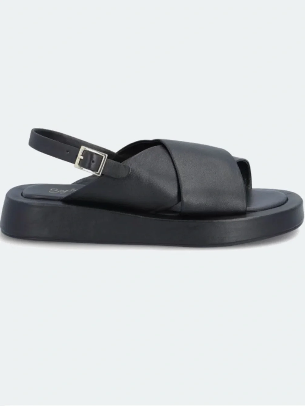 Seychelles Black Crisscross Slingback Platform Sandals